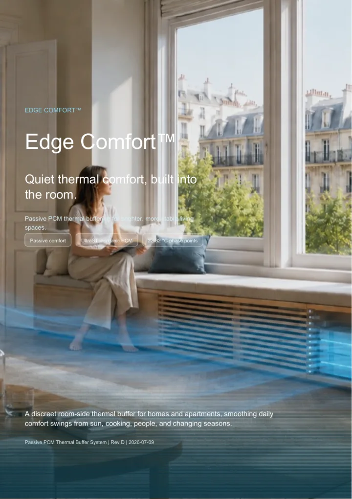 Cover of the Edge Comfort residential comfort brochure